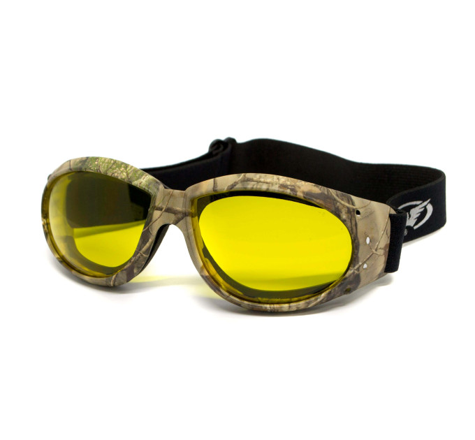 Окуляри захисні з ущільнювачем Global Vision Eliminator Camo Forest (yellow), жовті в камуфльованій оправі