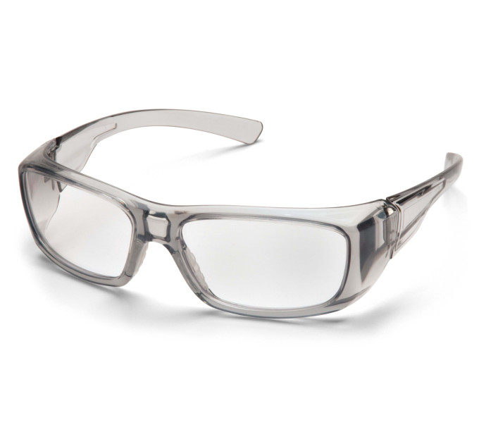 Окуляри Pyramex Emerge T-Gray (clear) RX-able, прозорі в напівпрозорій сірій оправі
