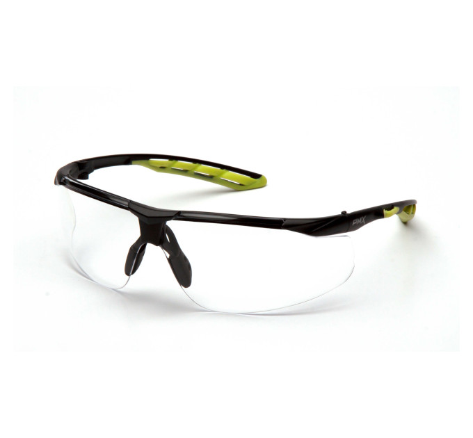 Окуляри захисні Pyramex Flex-Lyte Black-Lime (clear), прозорі в чорно-лаймовій оправі