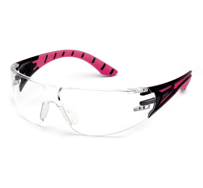 Очки защитные Pyramex Endeavor Pink (clear) Anti-Fog, прозрочные в чёрно-розовой оправе 