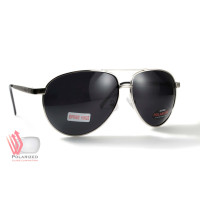 Окуляри поляризаційні BluWater AirForce Silver Polarized (gray), чорні лінзи в металевій оправі Окуляри поляризаційні BluWater AirForce Silver Polarized (gray), чорні лінзи в металевій оправі