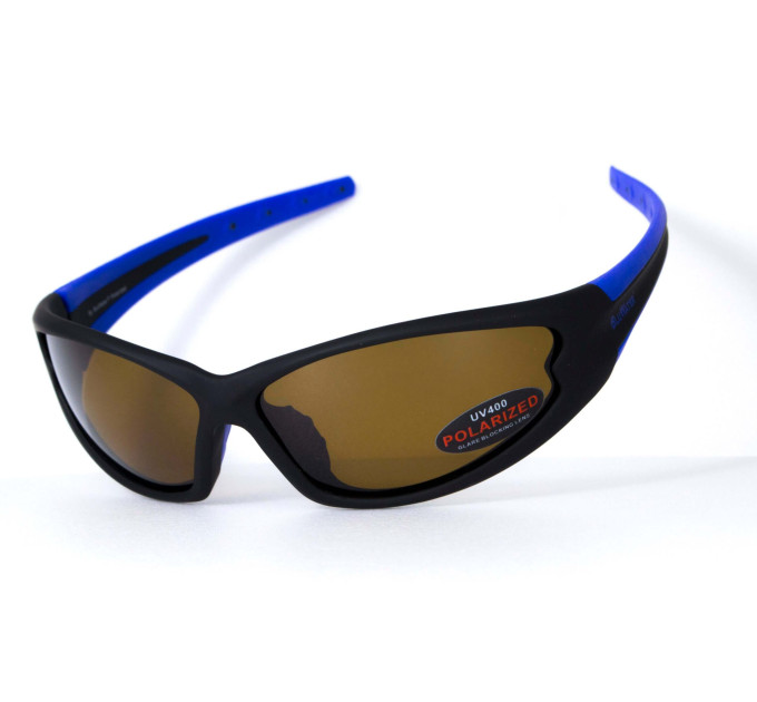 Окуляри поляризаційні BluWater Daytona-4 Polarized (brown) коричневі в чорно-синій оправі