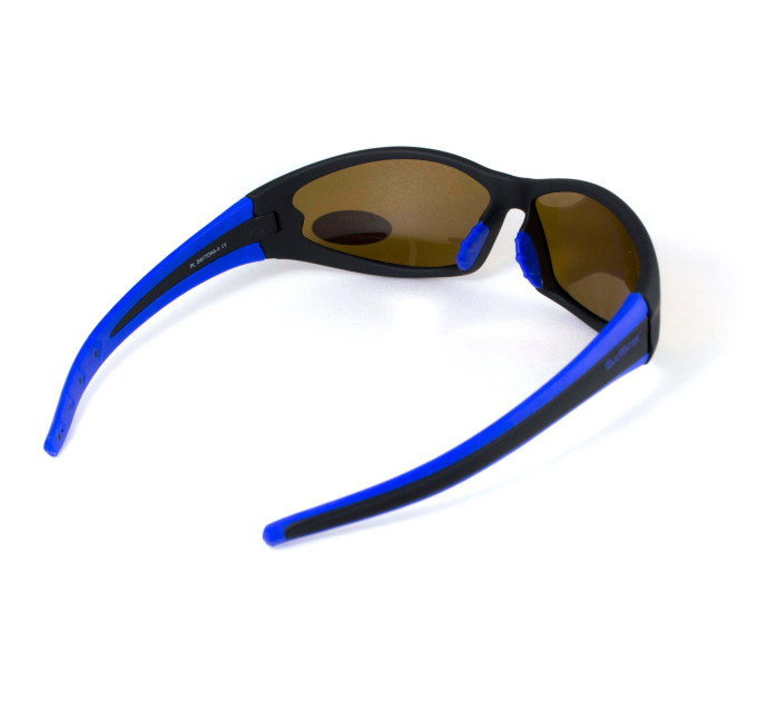 Окуляри поляризаційні BluWater Daytona-4 Polarized (brown) коричневі в чорно-синій оправі