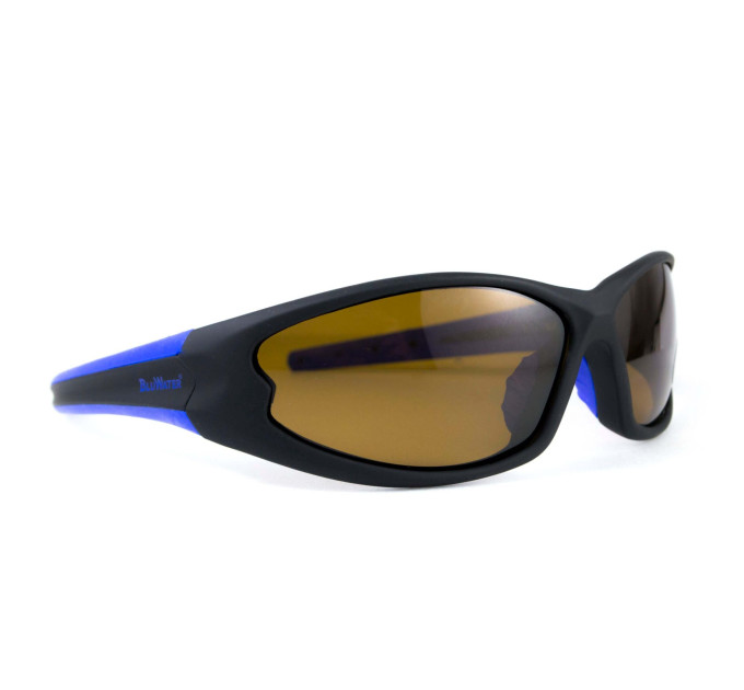 Окуляри поляризаційні BluWater Daytona-4 Polarized (brown) коричневі в чорно-синій оправі