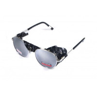 Окуляри захисні Global Vision Aviator-5 (silver mirror) дзеркальні сірі зі знімним ущільнювачем