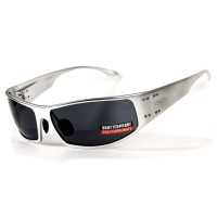 Окуляри захисні відкриті Global Vision BAD-ASS-2 Silver (gray), чорні у сріблястій металевій оправі Окуляри захисні відкриті Global Vision BAD-ASS-2 Silver (gray), чорні у сріблястій металевій оправі