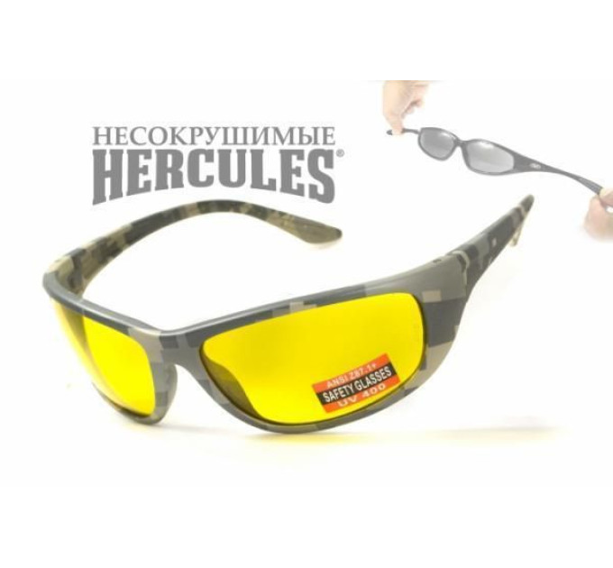Очки защитные открытые Global Vision Hercules-6 Digital Camo (yellow) желтые
