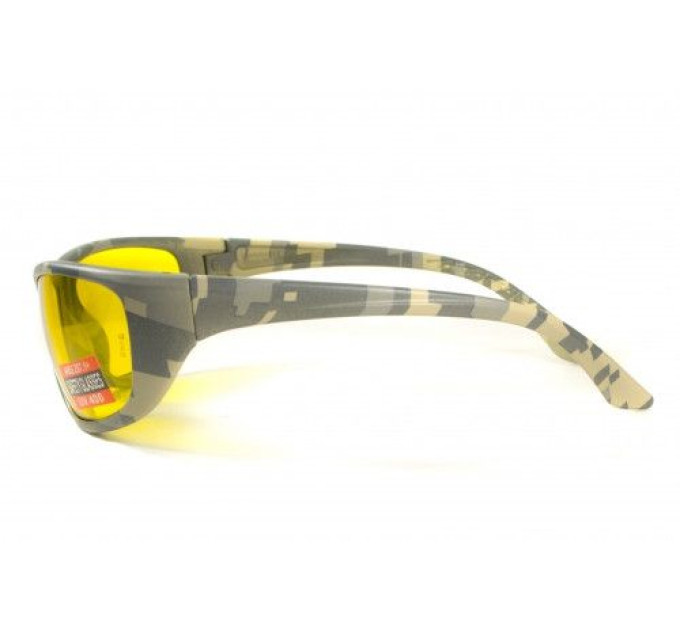 Очки защитные открытые Global Vision Hercules-6 Digital Camo (yellow) желтые