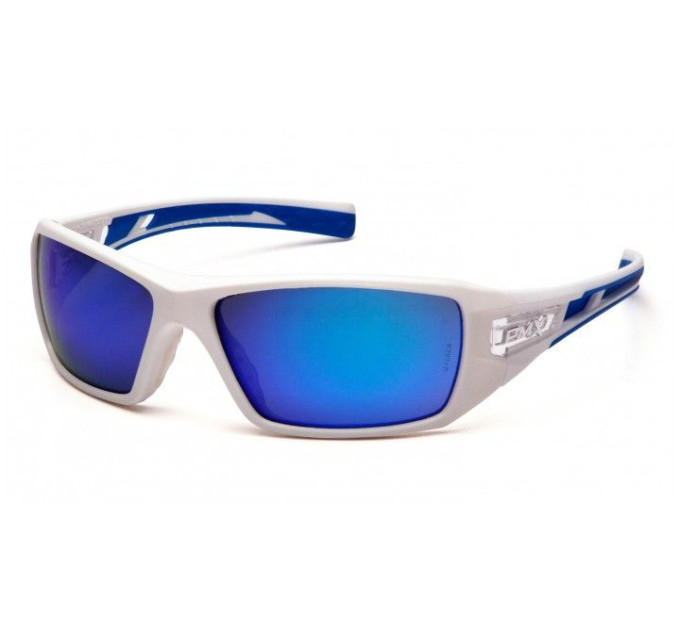 Окуляри захисні відкриті Pyramex Velar White (ice blue mirror) сині дзеркальні