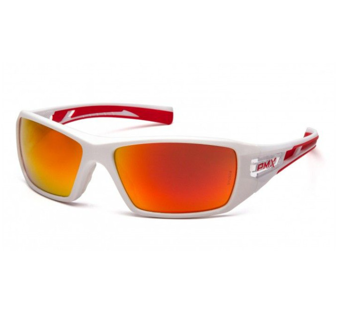 Окуляри захисні відкриті Pyramex Velar White (sky red mirror) червоні дзеркальні