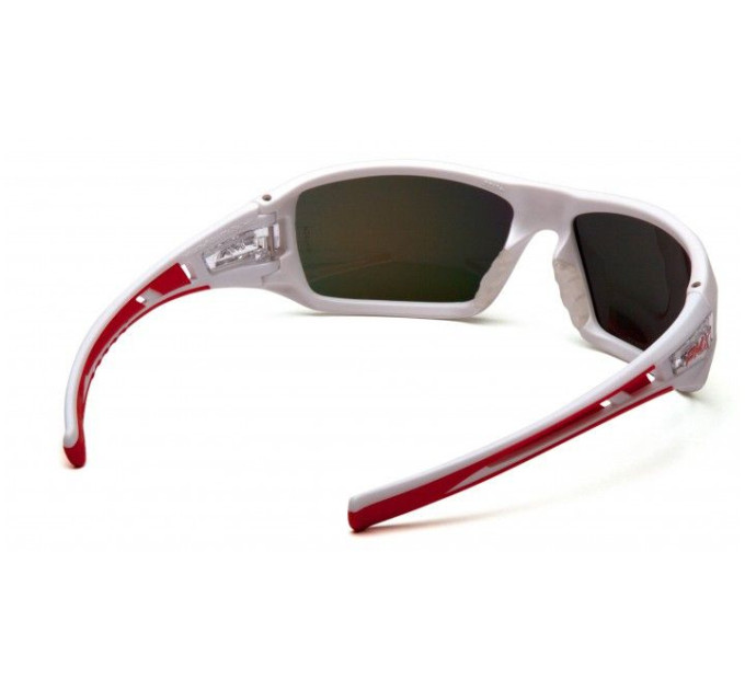 Окуляри захисні відкриті Pyramex Velar White (sky red mirror) червоні дзеркальні