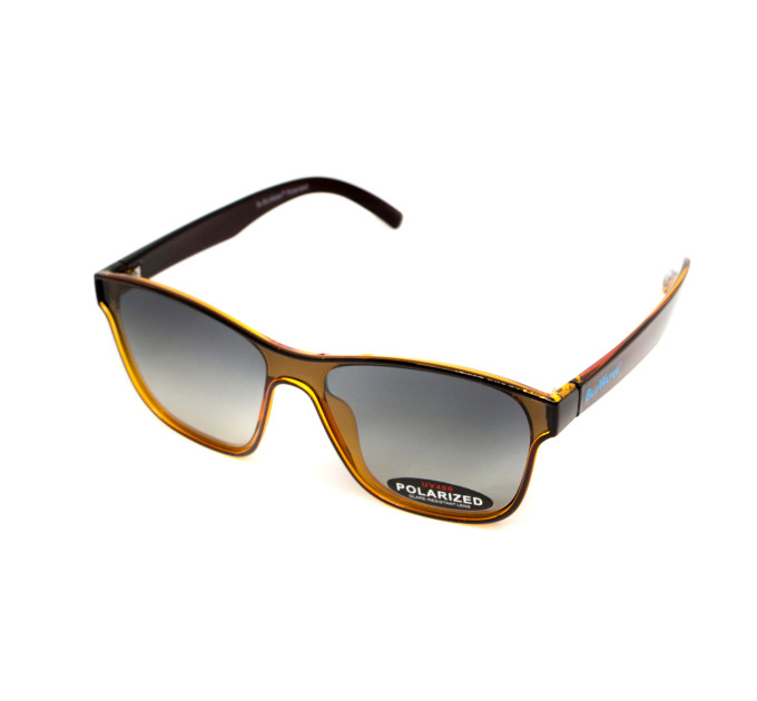 Окуляри поляризаційні BluWater Saltee Polarized (gradient gray), сірі з градієнтом лінзи в коричневій напівпрозорій оправі