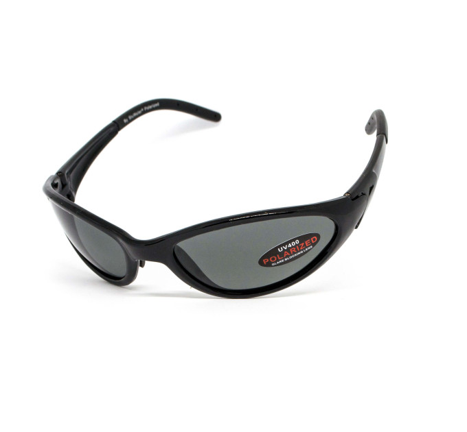 Окуляри поляризаційні BluWater Venice Polarized (gray) сірі в чорній глянцевій оправі