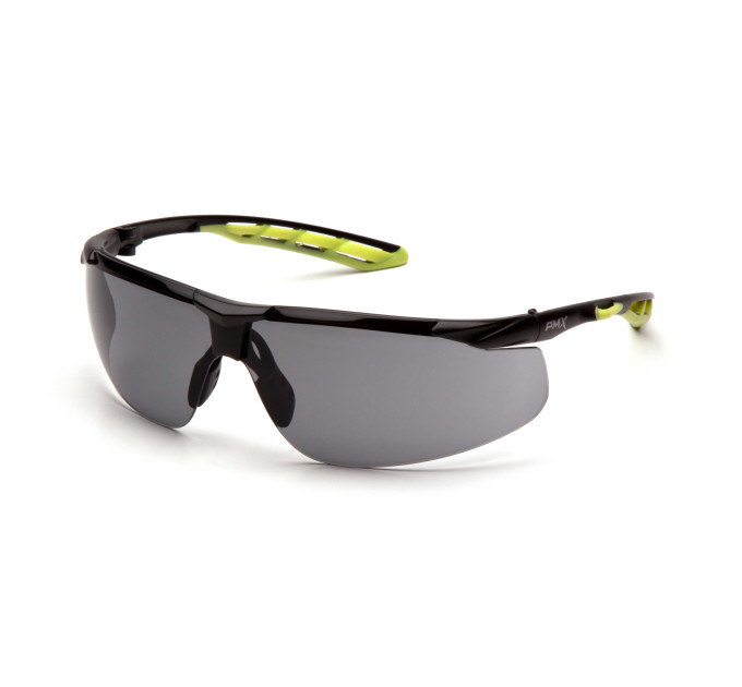Окуляри захисні Pyramex Flex-Lyte Black-Lime (gray), cірі в чорно-лаймовій оправі
