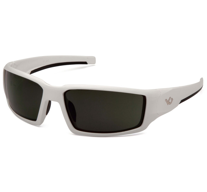 Окуляри захисні Venture Gear Pagosa White (forest gray) Anti-Fog, сіро-зелені в білій оправі