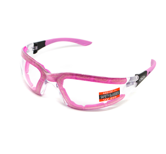 Окуляри захисні з ущільнювачем Global Vision Ruthless Purple (clear) Anti-Fog, прозорі в фіолетовій оправі