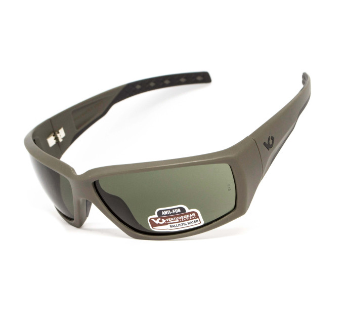 Захисні окуляри Venture Gear Tactical OverWatch Green (forest gray) Anti-Fog, чорно-зелені  в зеленій оправі