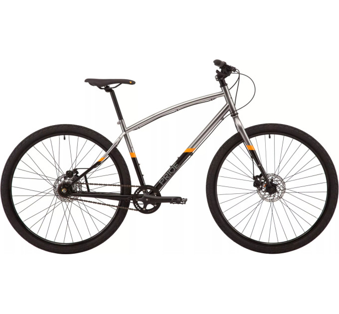 Велосипед 28" Pride ROCKSTEADY 8.3 рама - L 2022 BLACK/GRAY (цепной привод)