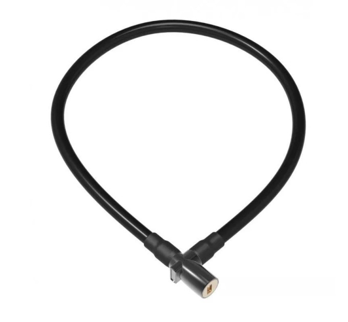 Замок Onguard Lightweight Key Coil Cable Lock, сталевий трос 120см х 8мм, з вініловим покриттям + 2 ключі, чорний