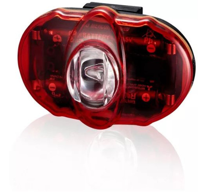 Мигалка задняя Infini VISTA I-406R, 3 светодиода, 2 режима, 2x"AAA", с крепл.