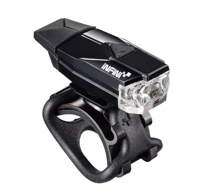 Мигалка передняя Infini MINI LAVA I-261W-BK, 1 светодиод, 4 режима, USB кабель, с крепл.