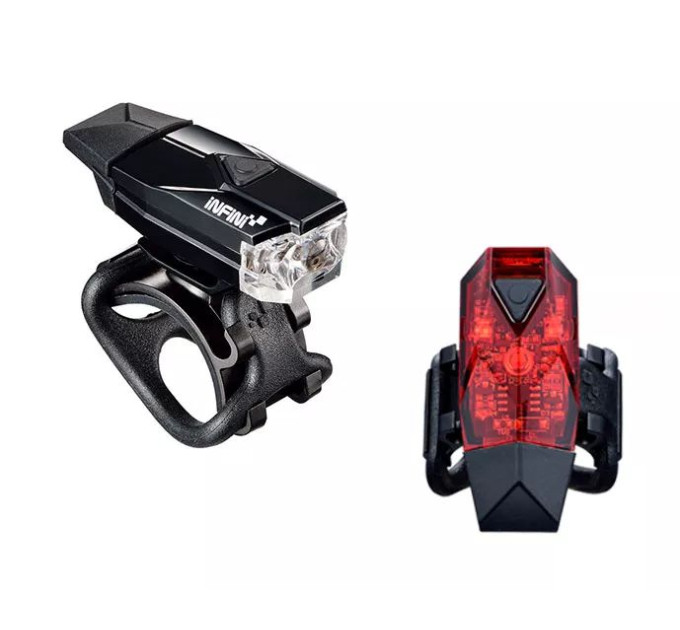 Комплект мигалок Infini MINI LAVA I-261WR-BK, 4 режима, встроенный USB кабель, с крепл.