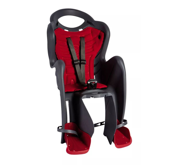 Сидіння задн. Bellelli Mr Fox Standart B-fix до 22кг, сіра з червоною підкладкою