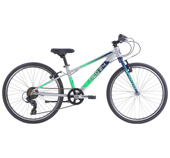 Велосипед 24" Apollo NEO 7s boys Brushed Alloy / Navy Blue / Neon Green Fade