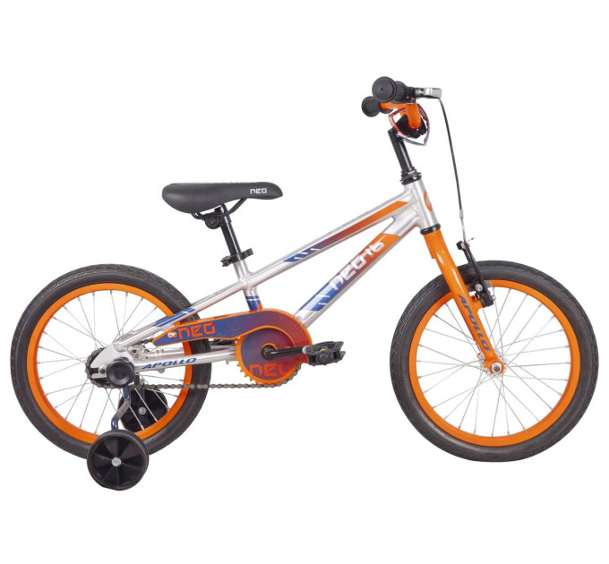 Велосипед 16" Apollo NEO boys Brushed Alloy / Orange / Navy Blue Fade