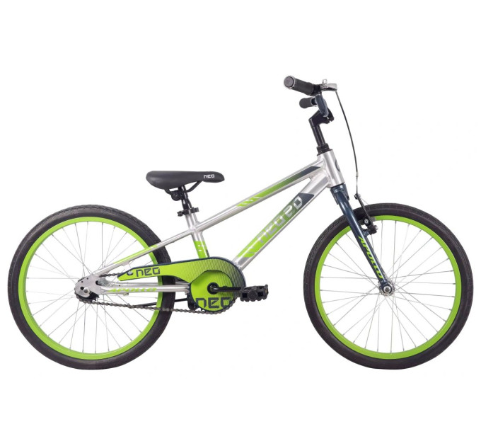 Велосипед 20" Apollo NEO boys Brushed Alloy / Slate / Lime Green Fade