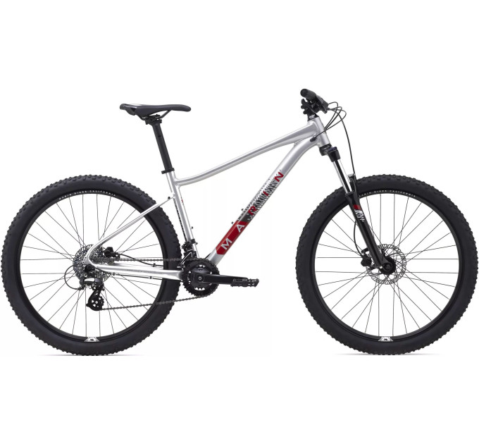 Велосипед 27,5" Marin WILDCAT TRAIL 3 WFG рама - L 2021 Gloss Silver/Black/Metallic Red
