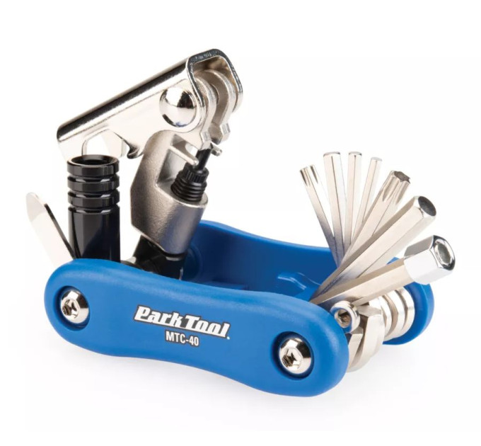 Мультитул Park Tool MTC-40, 2,5/3/4/5/6/8mm, T25/T30, отвёртка, выжимка цепи, адаптер накачки CO2, выравниватель роторов