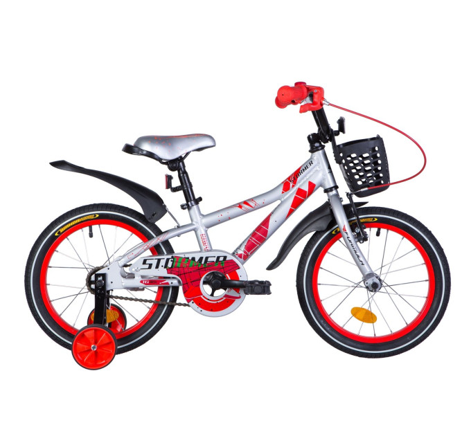 Велосипед 16" Formula STORMER 2020 (сріблясто-червоний)