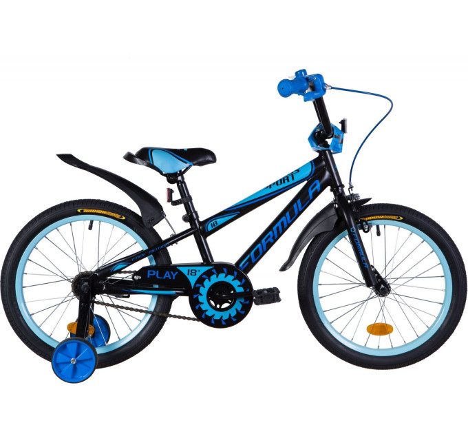 Велосипед 18" Formula SPORT 2020 (черно-синий с голубым)