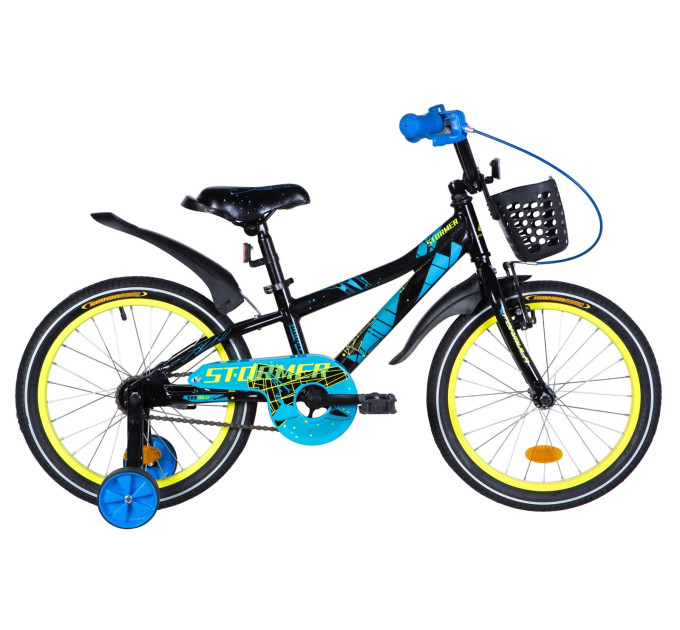 Велосипед 18" Formula STORMER 2020 (чорно-синій із жовтим)
