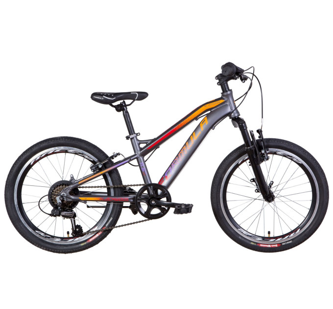 Велосипед 20" Formula BLACKWOOD 2021 (антрацитово-оранжевий з фіолетовим)