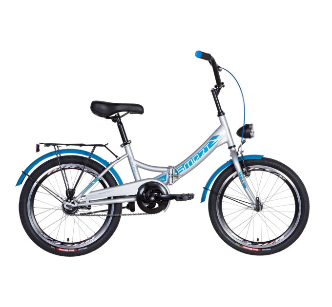 Велосипед 20" Formula SMART з ліхтарем 2021 (сріблясто-синій)