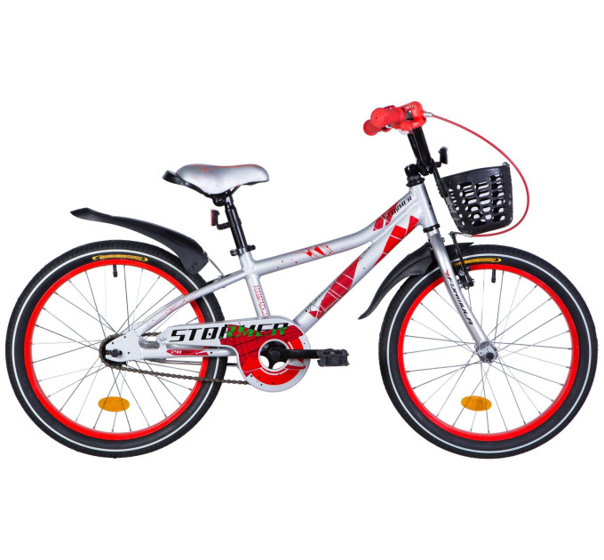 Велосипед 20" Formula STORMER 2021 (сріблясто-червоний)