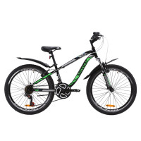 Велосипед 24" Discovery FLINT AM VBR 2020 (серебристо-черный с салатовым)