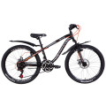 Велосипед 24" Discovery FLINT AM DD 2021 (черно-серый с оранжевым)
