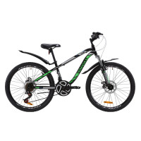 Велосипед 24" Discovery FLINT AM DD 2020 (черно-зеленый )