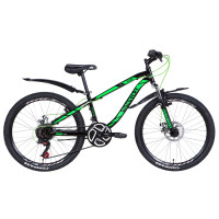 Велосипед 24" Discovery FLINT AM DD 2021 (серебристо-черный с оранжевым)
