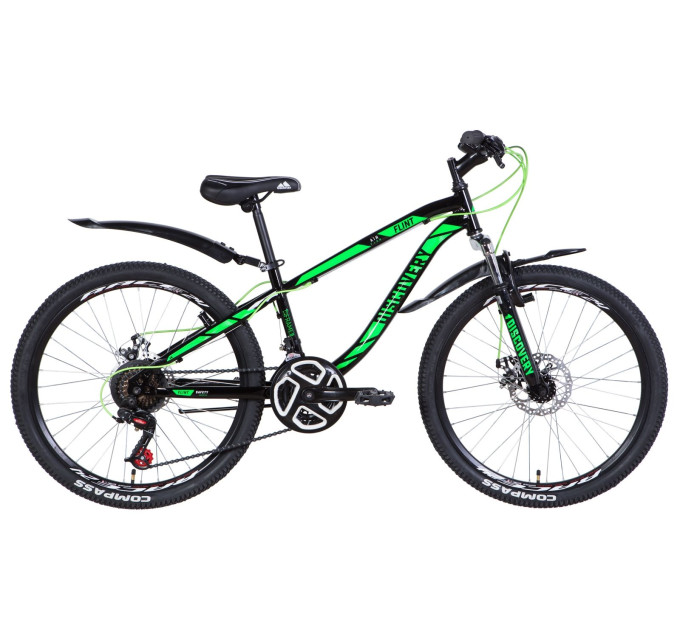 Велосипед 24" Discovery FLINT AM DD 2021 (сріблясто-чорний з помаранчевим)