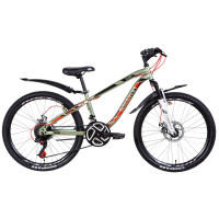 Велосипед 24" Discovery FLINT AM DD 2021 (хаки с красным)