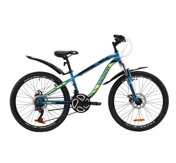Велосипед 24" Discovery FLINT AM DD 2020 (блакитно-жовтий з чорним)