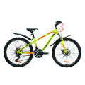 Велосипед 24" Discovery FLINT AM DD 2020 (салатово-червоний з хакі)