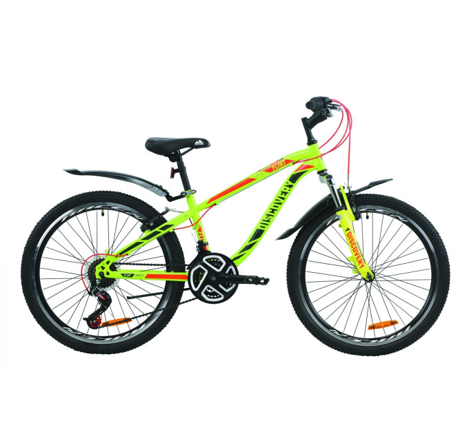 Велосипед 24" Discovery FLINT AM VBR 2020 (салатово-червоний з хакі)