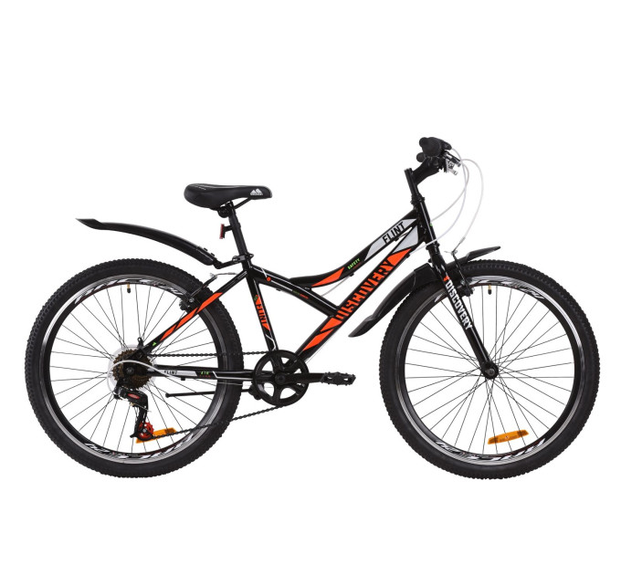 Велосипед 24" Discovery FLINT 2020 (черно-оранжевый с серым)
