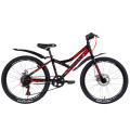 Велосипед 24" Discovery FLINT DD 2021 (черно-красный с серым)