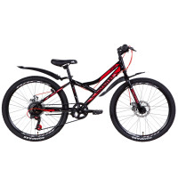 Велосипед 24" Discovery FLINT DD 2021 (черно-красный с серым)